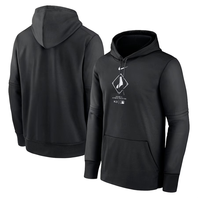 Men's Chicago White Sox Black Collection Practice Performance Pullover Hoodie